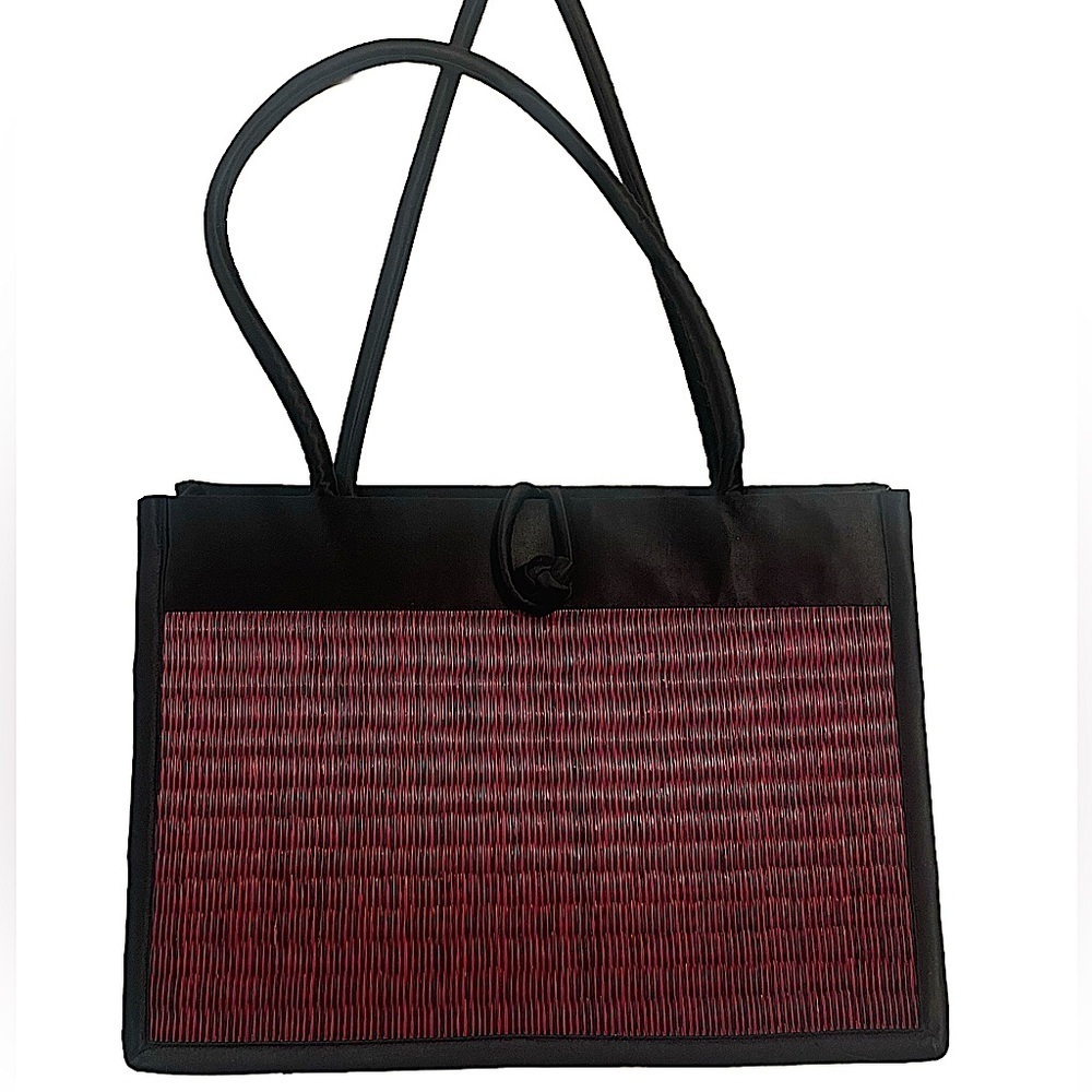 Baskets of Cambodia Red purse hand crafted woven shoulder bag